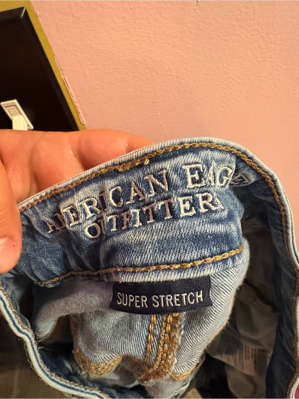 American Eagle Outfitters Light Blue Super Stretch Denim Shorts - Picture 3 of 4